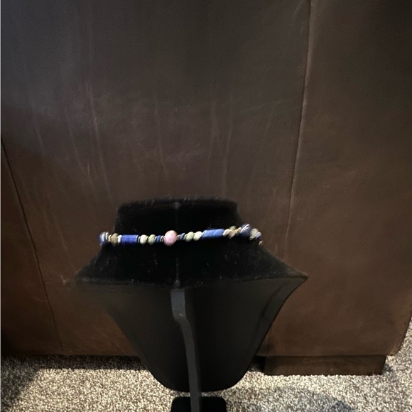 Vintage 1990’s Sedona Artisan Handmade Beaded Necklace with Lapis/Labradorite - Picture 3 of 4